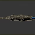 Detailed Sci Fi Spaceship Model With Vintage Exterior And Engine Parts