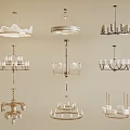 Different Modern Chandelier Designs With Metal Structures And Glass Shades In Various Shapes