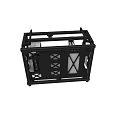 Black Metal Equipment Frame With X Shaped Ventilation Panels And Structure