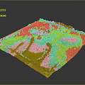 Miniature Square Landscape Model With Green Grass Trees Small House Fenced Area And Vegetation