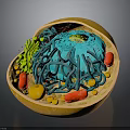 Detailed Organ And Hair Microscopic Structure With 3D Cellular Components And Features