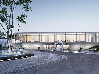 Modern Exhibition Hall Architecture 3d model