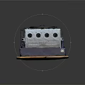 Entertainment Appliance Internal Structure Featuring Blue Turntable Silver Components And Wooden Base