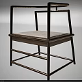 Modern Leisure Chair Featuring Curved Backrest Comfortable Seat And Metal Frame