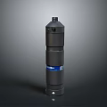 Black Cylindrical Industrial Equipment With Multi Layer Structure And Blue Label