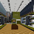 Fashionable Clothing Store Interior With Displayed Jeans Shelves Mannequin And Patterned Flooring