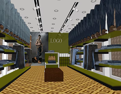 Modern Clothing Store Jeans Store 3d model