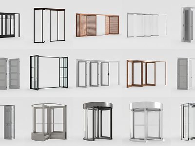 Modern folding door sliding revolving door model