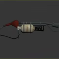 Tactical Weapon With Red Nozzle White Body Flexible Hose And Long Barrel Design
