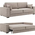 Gray Fabric Convertible Sofa Bed With Modern Design And Comfort Features 3d model
