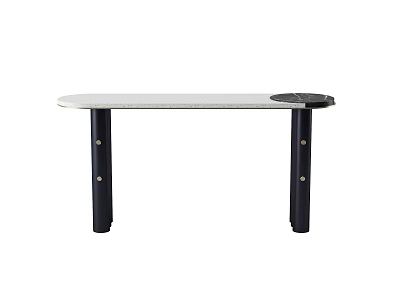 Minimalist Modern Dressing Table With Sleek Light Top And Black Legs Design 3d model