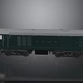 Dark Green Model Train Carriage With White Roof And Detailed Wheels