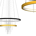 Modern Crystal Chandeliers With Circular Metallic Frames And Crystal Pendants 3d model