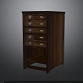 Solid Wooden Chest of Drawers With Metal Handles And Open Bottom Shelf