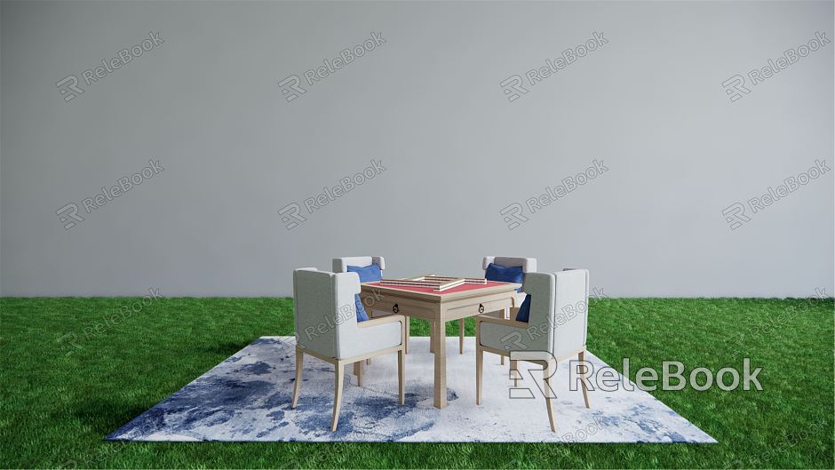 New Chinese Mahjong Table and Chair Solid Wood Mahjong Table Leisure Table and Chair model