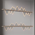 Modern Minimalist Mountain Shaped Illuminated Pendant Light With Geometric Design Hanging From Ceiling