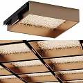 Modern Ceiling Design With Recessed LED Lights And Metal Frame Panel Layout