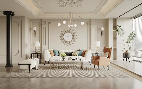 French Living Room 3d model