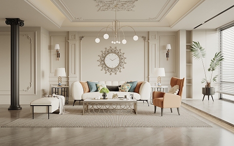 French Living Room 3d model