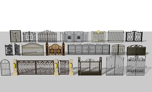 Jianou Gate Iron Door 3d model