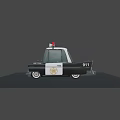 Classic Police Car With Red Blue Lights 911 Number And Badge Design
