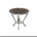 Antique Style White Wooden Tea Table And Chairs With Ornate Carved Legs And Decorative Base