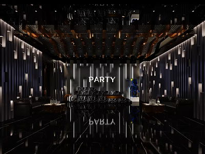 Modern KTV Interior Design With Stylish Lighting Party Atmosphere And Decor 3d model