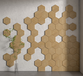 Background wall hexagon decorative board background wall 3d model