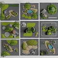 landscape courtyard landscape micro-terrain 3d model