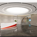 Modern Reception Office Reception Hall 3d model