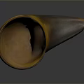 Handcrafted Horn Vessel With Natural Brown Yellow Texture And Functional Design