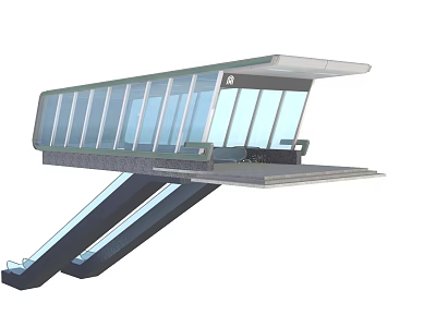Modern subway entrance 3d model