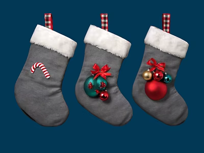 socks christmas stockings christmas items santa claus christmas decoration 3d model
