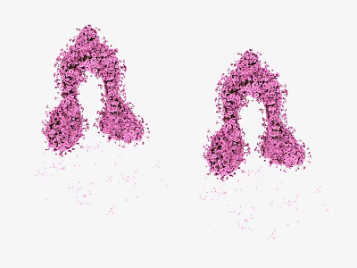Pink Speckled Decorative Ornament Set With Symmetrical Design For Home Decor 3d model
