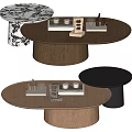 Log wind tea table 3d model