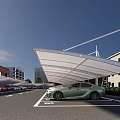 Durable Membrane Structure Car Parking Sun Shade Canopy For Outdoor Public Parking Lot Vehicle Protection