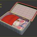 Cute Game And Movie Character With Red Hat In Blue Box And Plaid Pillow