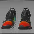 Modern Sports Shoes With Colorful Red Yellow Green Upper And Black Soles Design