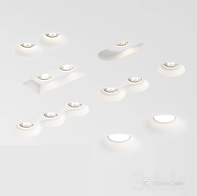 Various Modern Designs Of Downlights And Spotlights For Home Interior Lighting 3d model 