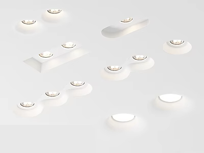 Various Modern Designs Of Downlights And Spotlights For Home Interior Lighting 3d model