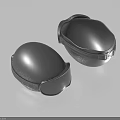 Shiny Black Dome Shaped Daily Living Protective Pads With Gray Straps