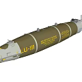 Military Missile LU111 Featuring Green Body Yellow Markings Text Labels And Tail Fins