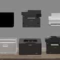 Various Printer Models With Wall Mounted And Floor Standing Office Equipment 3d model