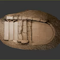 Ancient Stone Ruins Model With Steps Walls And Archaeological Site Features 3d model
