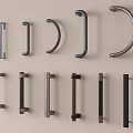 Different Styles Of Modern Door Handles With Metal Finishes And Curved Designs