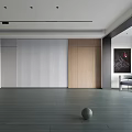Modern Wood Floor Interior With White Walls Wooden Panels Artwork Chair And Natural Light