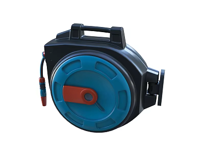 Industrial Equipment Cable Reel With Black Blue Red Portable Handle Design 3d model