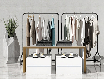 Modern Hanger Display Rack 3d model