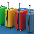 Vibrant Hard shell Luggage Set With Telescopic Handles Wheels And Assorted Colors Blue Red Yellow Green