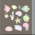 Colorful Ocean Themed Wall Decor With Shells Starfish Fish And Coral